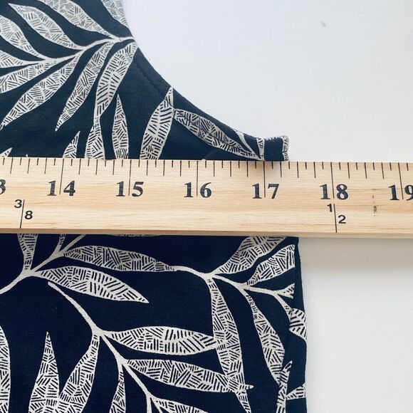 J. Jill Dress Size Small Black Palm Leaf Pattern Sleeveless Midi Lagenlook - Picture 5 of 8